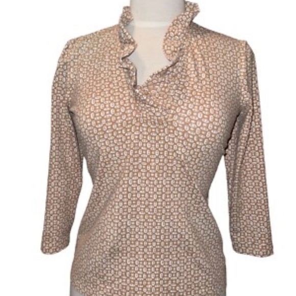 J.McLaughlin Catalina Cloth Ruffle Top (Animal Print) - Size M - Picture 6 of 6